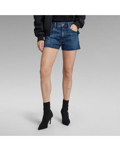 G-Star RAW Short True Denim Raw Edge - Bleu