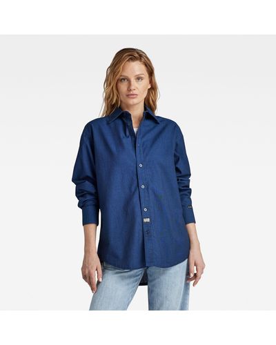 G-Star RAW Chemise Relaxed Denim Pocketless - Bleu