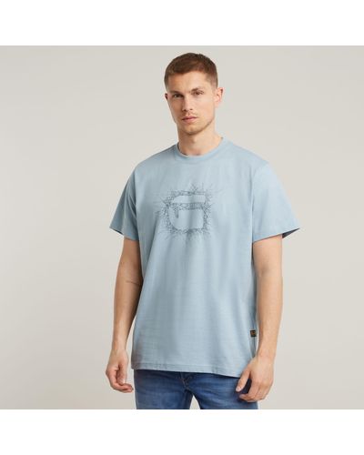 G-Star RAW Stitch Burger Logo Loose T-Shirt - Blau
