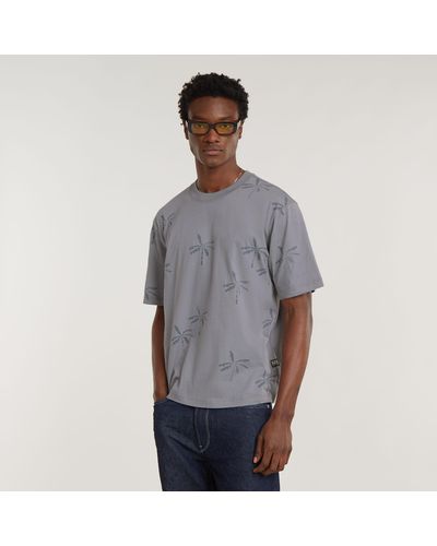 G-Star RAW Musa Palm Allover Print Boxy T-Shirt - Grau