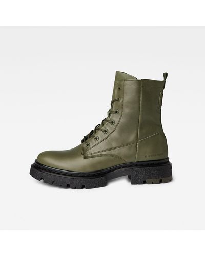 G-Star RAW Kafey High Lace Leather Boots - Groen