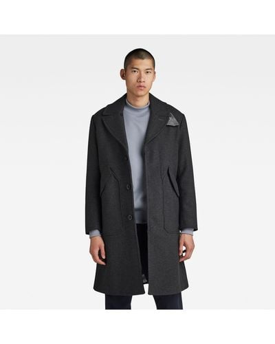G-Star RAW Premium Wool Overcoat - Zwart