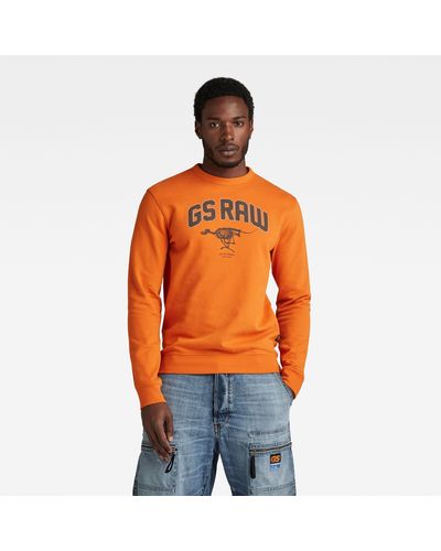 G-Star RAW Skeleton Dog Graphic Sweatshirt - Orange