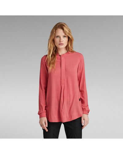 G-Star RAW Top Half Placket - Rouge