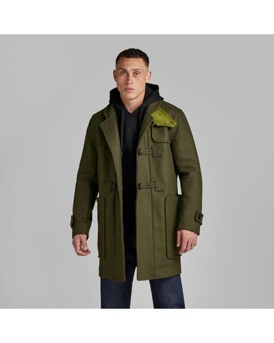 G-Star RAW Duffle coat Premium E Mega Wool - Vert