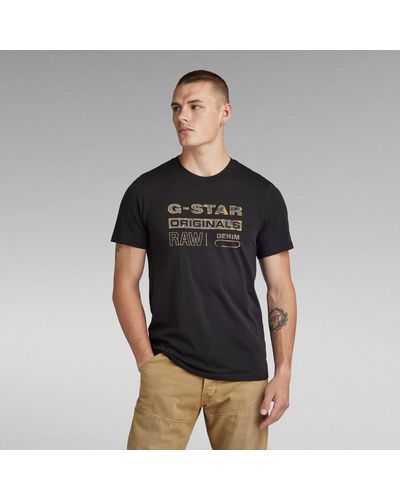 G-Star RAW Distressed Originals Slim T-Shirt - Schwarz