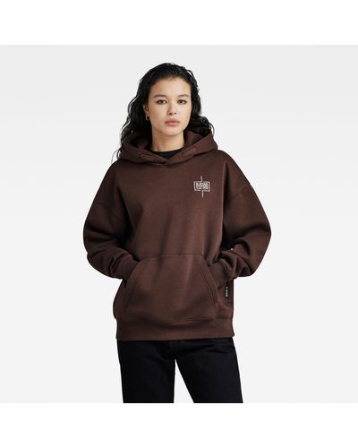 G-Star RAW Unisex Core Loose Hooded Sweatshirt - Braun