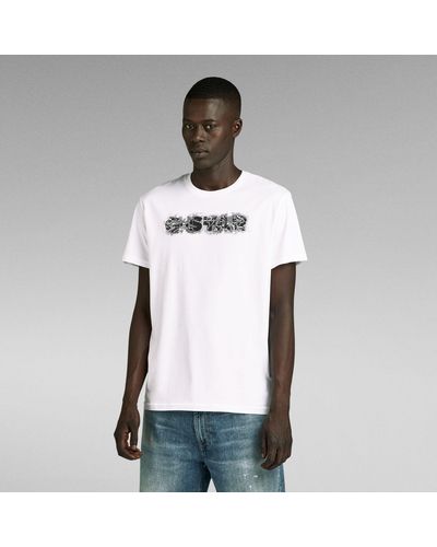 G-Star RAW Distressed Logo T-Shirt - Weiß