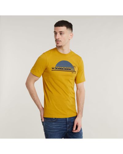 G-Star RAW Sunrise Slim T-Shirt - Gelb