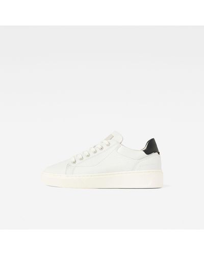 G-Star RAW Rovic Tumbled Leather Sneakers - Wit