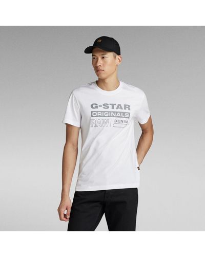 G-Star RAW T-Shirt Reflective Originals Graphic - Blanc