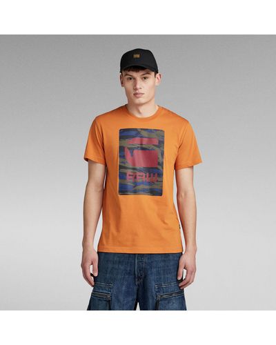 G-Star RAW T-Shirt Camo Box Graphic - Orange