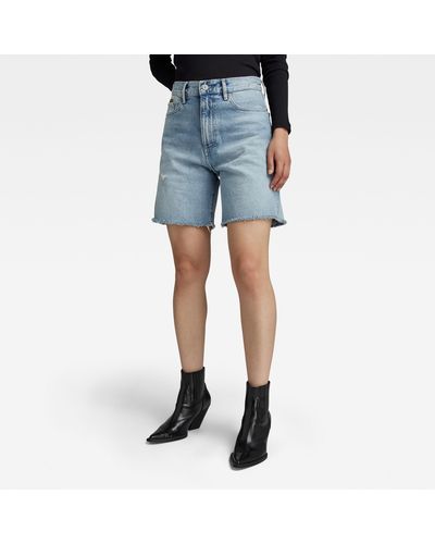 G-Star RAW High Bermuda Shorts Raw Edge - Blau