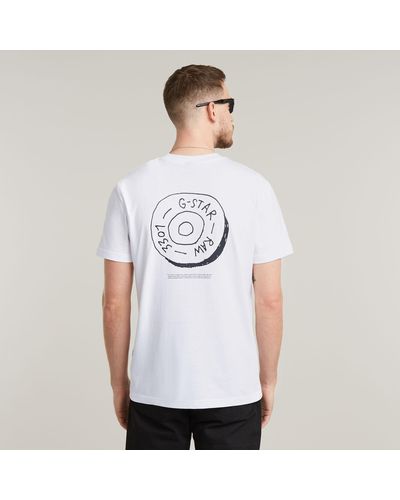 G-Star RAW Button Illustration T-Shirt - Weiß