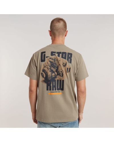 G-Star RAW Engine Back Graphic Loose T-Shirt - Braun