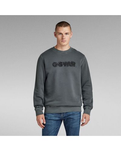 G-Star RAW Distressed Logo Sweatshirt - Grau