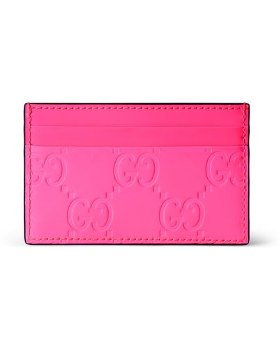 Gucci GG Rubber-effect Card Case - Pink