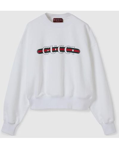 Gucci Print Cotton Jersey Sweatshirt - White