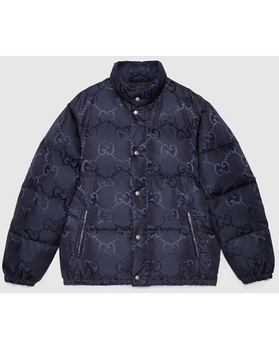 Gucci Jumbo GG Canvas Down Jacket - Blue