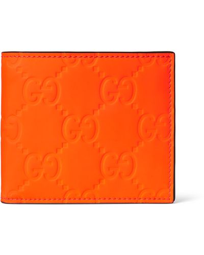 Gucci GG Rubber-effect Bi-fold Wallet - Orange