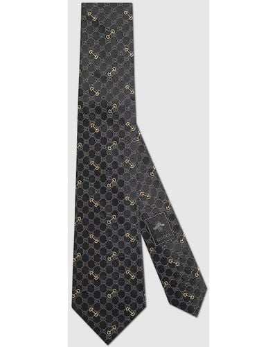 Gucci GG Silk Jacquard Tie - Gray