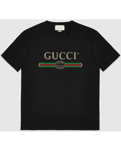 Gucci グッチスパンコール ロゴ オーバーサイズ Tシャツ - ブラック