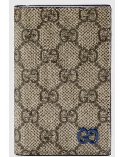 Gucci Long Card Case With GG Detail - Brown