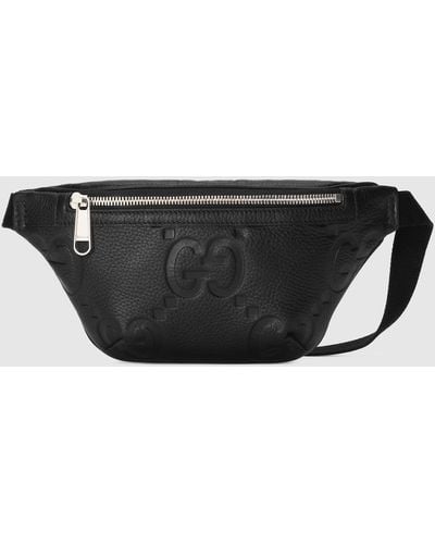 Gucci Logo-embossed Leather Belt Bag - Black