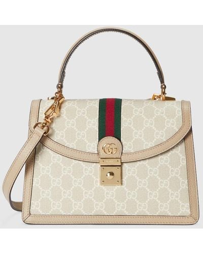 Gucci Ophidia GG Small Top Handle Bag - Natural