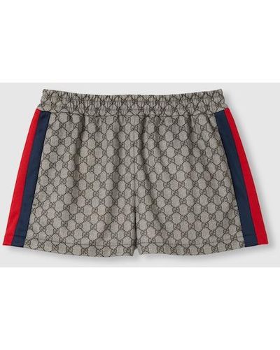 Gucci GG Technical Jersey Shorts With Web - Natural