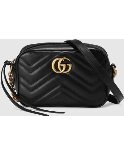 Gucci GG Marmont 2.0 Medium Quilted Shoulder Bag, Black | Neiman Marcus