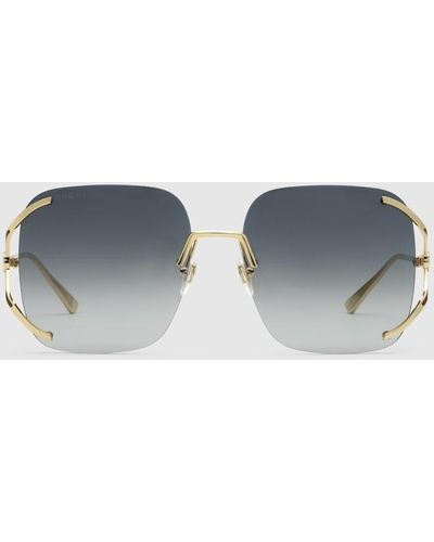 Gucci Square Metal Sunglasses - Gray