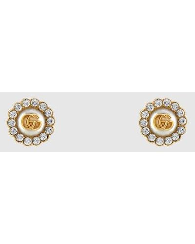 Gucci GG Marmont Flower Stud Earrings - Metallic