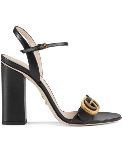Gucci Marmont 105 Leather Sandals - Black