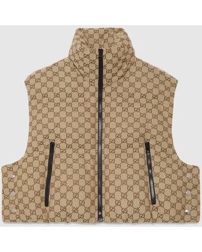 Gucci GG Canvas Padded Gilet - Natural