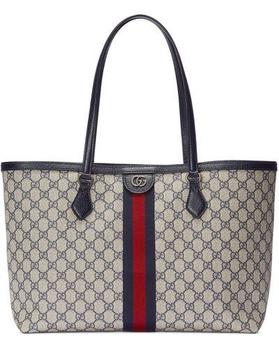 Gucci Gg Supreme Ophidia Tote Bag - Grey