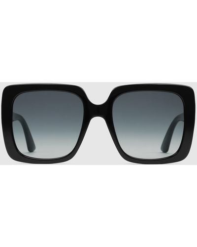 Gucci Oversize Rectangular Sunglasses - Black