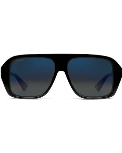 Gucci Navigator Frame Sunglasses - Blue