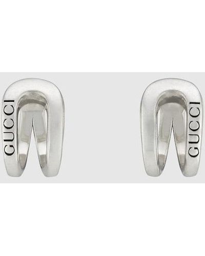 Gucci Wrapped Horsebit Earrings - White
