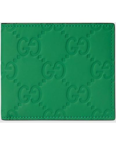 Gucci GG Rubber-effect Bi-fold Wallet - Green