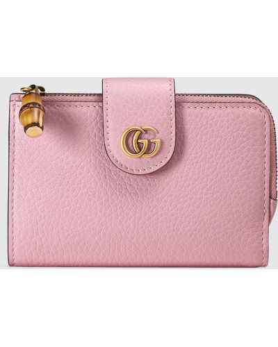 Gucci Blondie card case wallet in pink leather