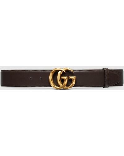 Gucci GG Marmont Wide Belt - Brown