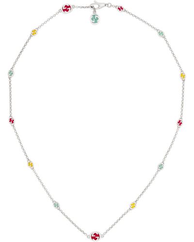 Gucci Interlocking Necklace With Multicolour Enamel - Metallic