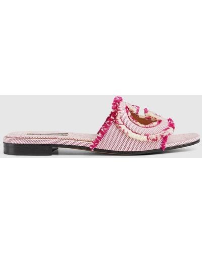 Gucci Interlocking G Slide Sandal - Pink