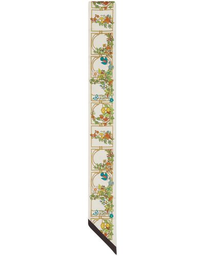 Gucci Animal And Floral Print Silk Neck Bow - Metallic