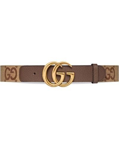 Gucci GG Marmont Jumbo GG Wide Belt - Brown