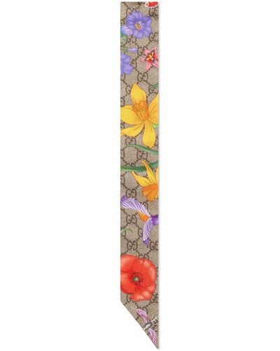 Pierre Louis Mascia GG Flora Print Silk Neck Bow - Multicolour