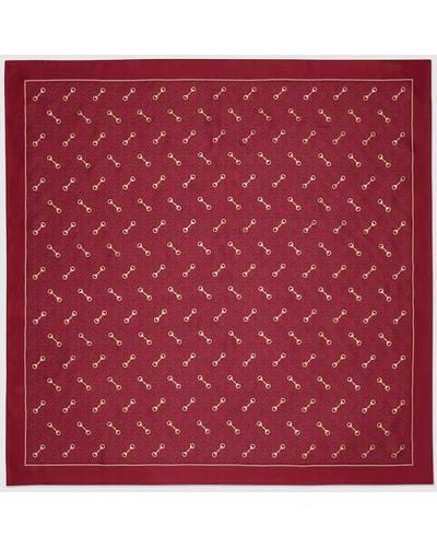 Gucci GG Print With Horsebit Silk Carré - Red