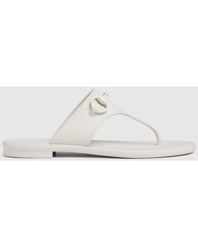Gucci Thong Sandal With Horsebit - White