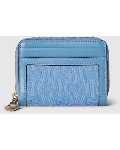 Gucci Luce Mini Zip Wallet - Blue